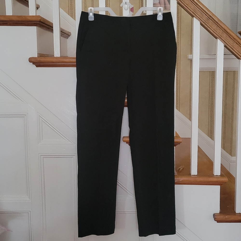 KATE HILL Black Cotton Blend Dress Trousers Pants Size 10